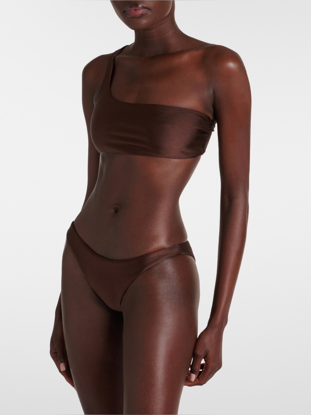 Jade Swim Brown One Shoulder and High Waist Bikini